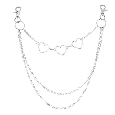Xích đeo quần thời trang 3 trái tim unisex nam nữ độc đáo