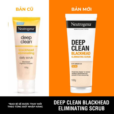 Sữa Rửa Mặt Neutrogena Blackhead Eliminating Daily Scrub Giảm Và Ngăn Ngừa Mụn Đầu Đen 100g