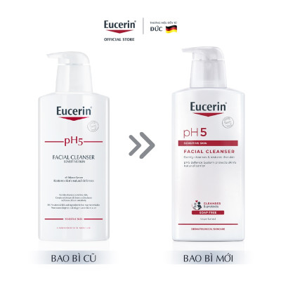 Sữa rửa mặt không gây kích ứng cho da nhạy cảm Eucerin pH5 Facial Cleanser 400ml