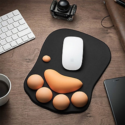 Miếng Lót Chuột Silicone CÓ ĐỆM TAY hình chân mèo - Hàng Chính Hãng