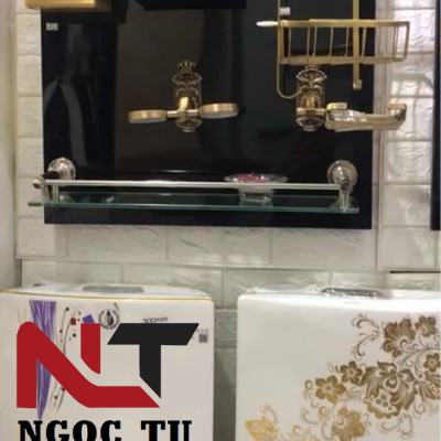 Kệ kính để đồ inox và kính (Kệ gương K1)