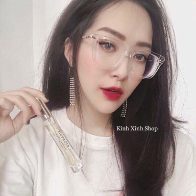 Kính gọng mắt vuông unisex trong suốt thời trang ulzzang Korea