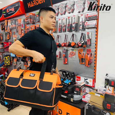 TÚI ĐỰNG ĐỒ NGHỀ CAO CẤP KIRITO NHẬT BẢN Nắp kéo chữ A màu cam đen