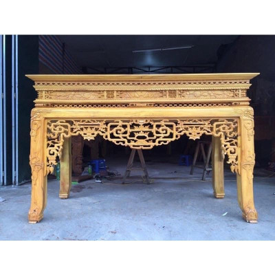 án gian bàn thờ gỗ mít ta chân 14cm hàng Pu hoàn thiện