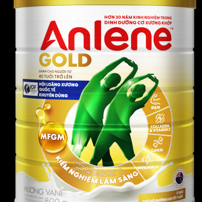 Bao bì mới - Sữa Bột Anlene Gold Hương Vanilla (Hộp Thiếc 800g)