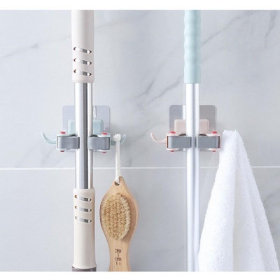 Móc Dán Tường - Kẹp Treo Chổi - Cây Lau Nhà Tiện Dung, Sử Dụng Miếng Dán 3M Siêu Chắc, Dễ Dàng Sử Dụng Trong Gia Đình. TakyHome 4029