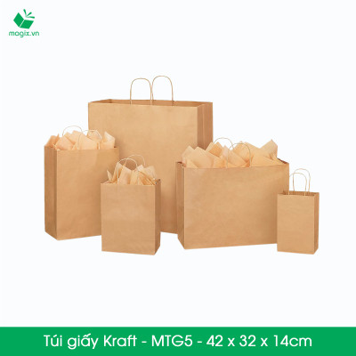 MTG5 MTG5T - COMBO 200 TÚI GIẤY KRAFT - 42x32x14 cm