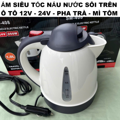 ẮM Đun Nước Sôi Cho Ô Tô 12V/24V Siêu Nhanh – Pha Mì, Pha Trà, Cà Phê Rất Dễ Dàng Khi Đi Đường VÒI PHUN NƯỚC