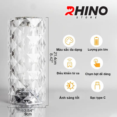 Đèn pha lê trang trí Rhino L902, Kèm remote, ánh sáng đẹp với nhiều màu sắc dễ chịu - Hàng chính hãng