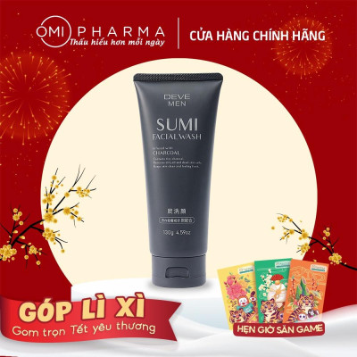 Sữa Rửa Mặt Deve Men Sumi Facial Wash Than Hoạt Tính Charcoal Dành Cho Nam (130g)