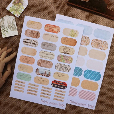 Sticker tự cắt phong cách cổ điển - vintage trang trí sổ nhật kí, sổ tay | Bullet journal - kc010