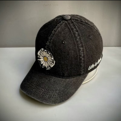 Combo 2 nón kết, mũ lưỡi trai Hoa Cúc vải jeans form chuẩn siêu đẹp (Ảnh thật)