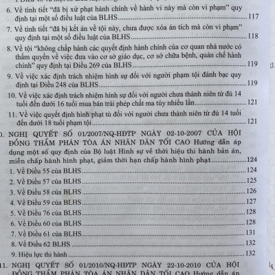 Hệ Thống Các Nghị Quyết Của Hội Đồng Thẩm Phán, TANDTC Về Hình Sự và Tố Tụng Hình Sự Từ năm 1986 đến 2023