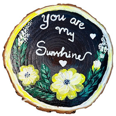 Tranh Vẽ Tay Trên Gỗ Thông You Are My Sunshine – Decor Handmade Độc Bản
