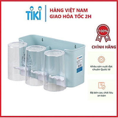 Kệ Để Bàn Chải, Cốc Và Kem Đánh Răng Việt Nhật, Bộ Cắm Bàn Chải 3 cốc - Nhựa Việt Nhật Chính Hãng