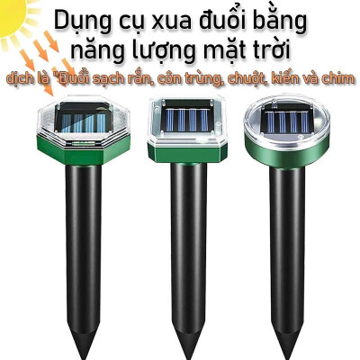Thiết Bị Đuổi Chuột , Rắn ,Chim Sóng Siêu Âm Ngoài Trời – Sạc Năng Lượng Mặt Trời, Chống Nước
