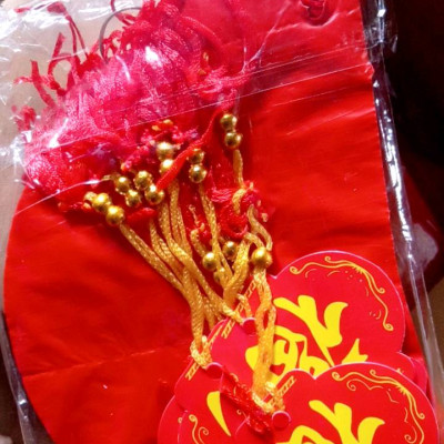 Đèn lồng trang trí nhà cửa Chữ Phúc 20cm - chất liệu nilon chống thấm nước