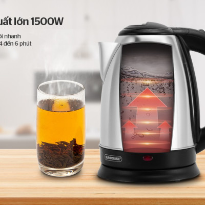 ẤM SIÊU TỐC INOX 1.8 L SUNHOUSE SHD1182 - HÀNG CHÍNH HÃNG
