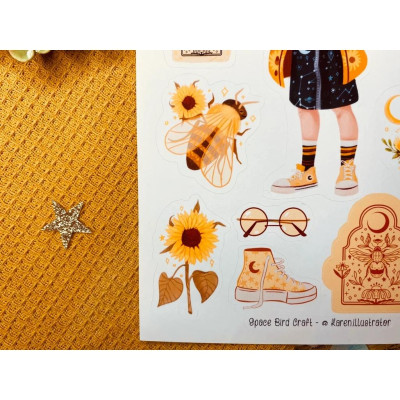 sticker sheet Sun flower - chuyên dán, trang trí sổ nhật kí, sổ tay | Bullet journal sticker - unim003
