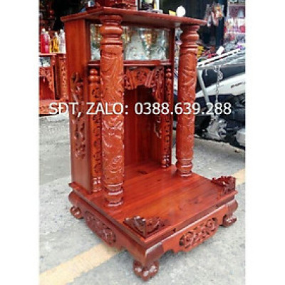 Bàn Thờ Thần Tài Ông Địa 60-98cm gỗ Tràm Bông Vàng