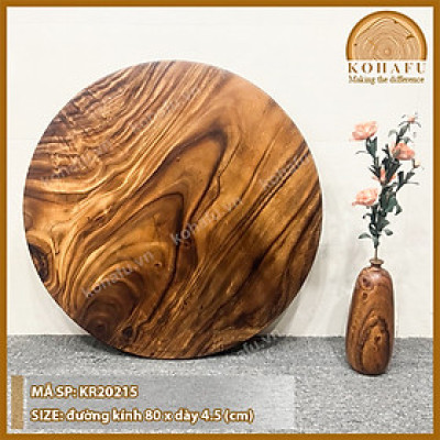Mặt Bàn Tròn Gỗ Me Tây KOHAFU Đường Kính 80cm - HÀNG Y HÌNH