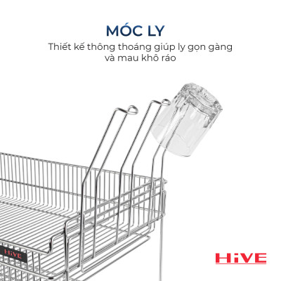 Kệ (giá) để chén bát HiVE KO 2 tầng inox 304
