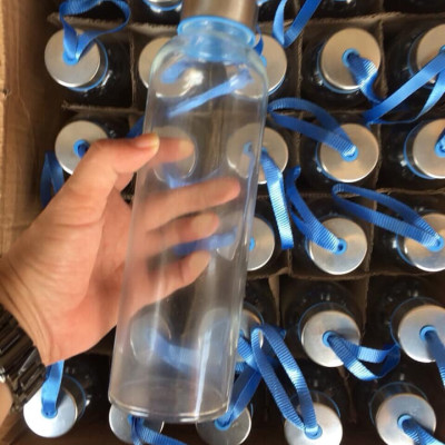 Bộ 5 BÌNH THUỶ TINH DETOX dây xách nắp bạc 500ml 