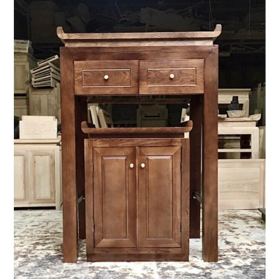 Bàn thờ án gian án thờ kệ thờ gỗ sồi Mỹ giá thật