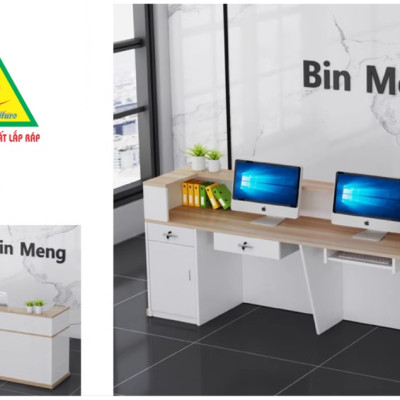 QUẦY LỄ TÂN, QUẦY TIẾP TÂN, QUẦY TÍNH TIỀN, QUẦY THU NGÂN QTT401 - Nội thất lắp ráp Viễn Đông Adv