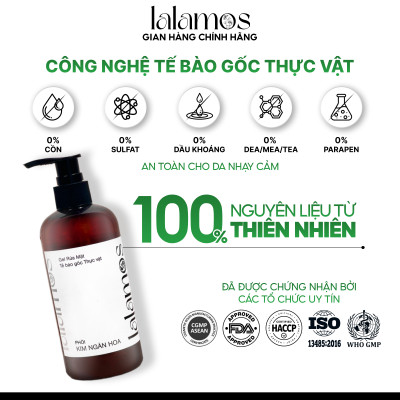Sữa rửa mặt Lalamos Phôi Kim Ngân Hoa làm sạch sâu và cấp ẩm 280ml
