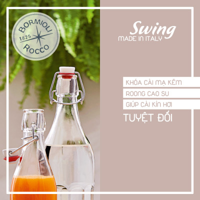 Chai Thủy Tinh Vuông Swing Bormioli Rocco - 0,125 Lít