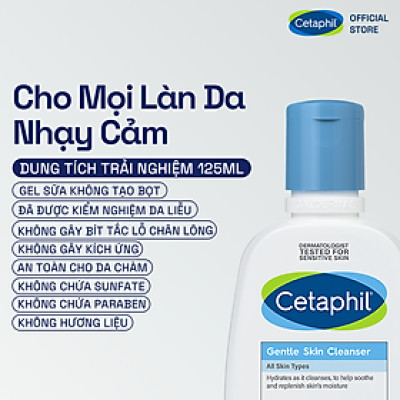Sữa rửa mặt dịu lành cho da nhạy cảm Cetaphil Gentle Skin Cleanser 125ml