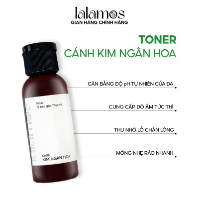 Combo sạch sâu Lalamos Mini size Nước tẩy trang 50ml + Sữa rửa mặt 50ml + Toner Kim Ngân Hoa 50ml