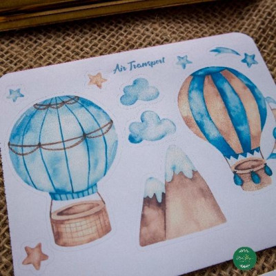 Sticker thiết kế - sticker sheet air transport - trang trí sổ tay, nhật kí bullet journal - uni036