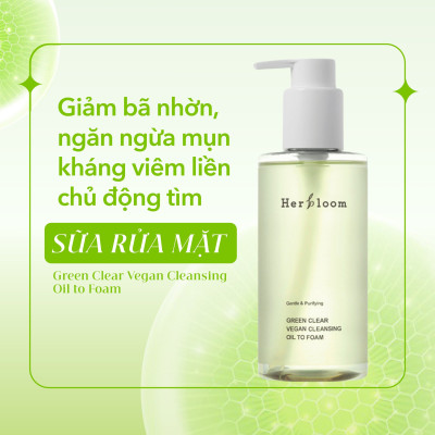 Sữa Rửa Mặt Herbloom Kiêm Tẩy Trang Green Clear Vegan Cleansing Oil to Foam (2in1) 200ML