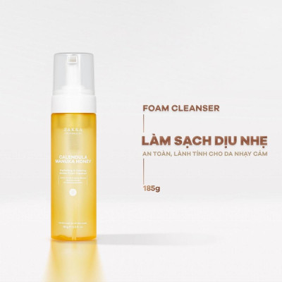Sữa Rửa Mặt Zakka Naturals Calendula Manuka Honey Hydrating & Calming Amino Foam Cleanser 185ml