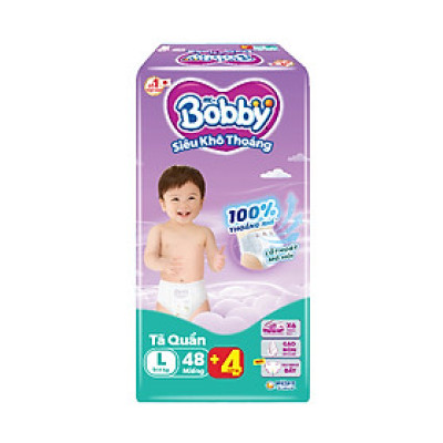 [TẶNG THÊM 4 MIẾNG] Tã quần Bobby Siêu Khô Thoáng - 100% Thoáng Khí  Super Jumbo