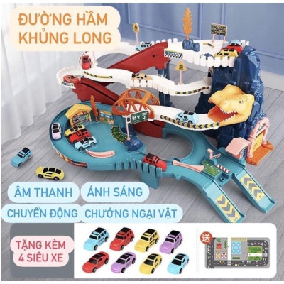 ( Có sẵn) Đồ chơi Đường hầm khủng Long ,sư tử, gara oto tự động (Sóc 01)