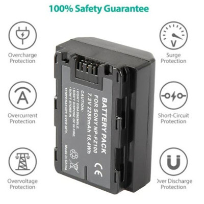 ROGTZ - Pin Li-ion NP-FZ100 7.2V 2280mAh Cho Máy Ảnh Sony FX3, FX30, A1, A9, A9 II, A7R III, A7S III, A7 III, A7 IV, A6600, A7C Dung lượng cao, Sạc nhiều lần không giảm hiệu suất, Ổn định, An toàn - Hàng Chính Hãng