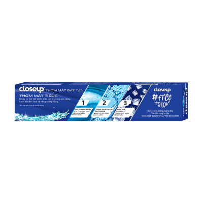 Combo 3 Kem đánh răng Closeup thơm mát bất tận tinh thể băng tuyết 230g