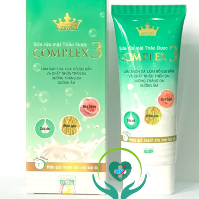 Sữa rửa mặt Thảo dược Complex 3 Kingphar , tube 100g