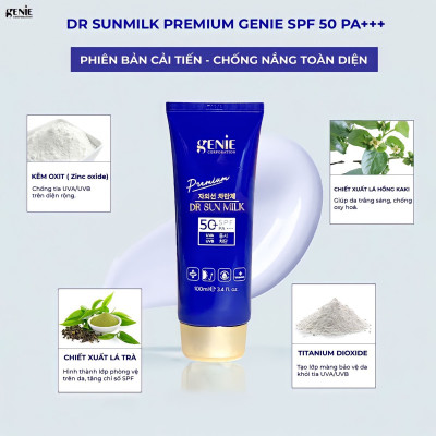 Kem chống nắng phổ rộng đa chức năng Dr Sunmilk Premium Genie SPF 50 PA+++ 100ml