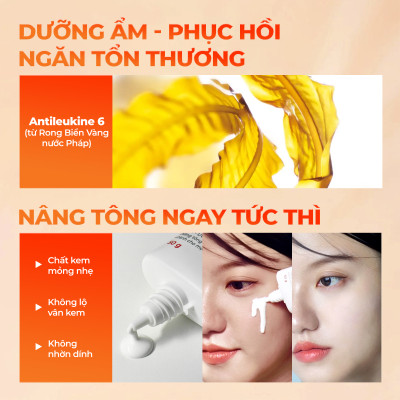 Bộ đôi giúp làm sạch và bảo vệ da Sắc Ngọc Khang: Sữa rửa mặt 100g + Kem chống nắng 50g