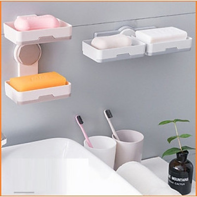 Kệ đựng xà phòng nhà tắm 2 tầng xoay 360 ( Giao màu ngẫu nhiên) - Chính hãng