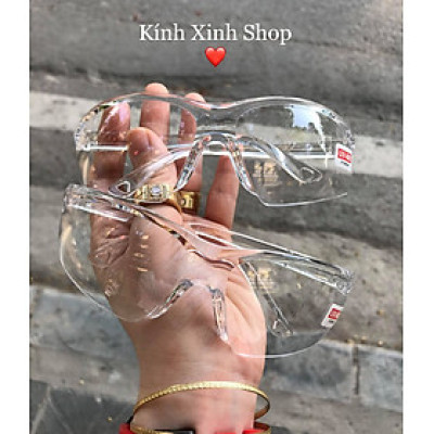Kính Trong suốt dáng ôm chống nắng uv400, chống gió bụi, giọt bắn bảo vệ mắt tối đa
