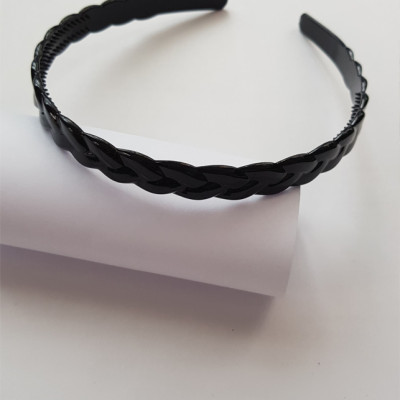 Bờm nhựa đen kiểu tóc tết nam nữ