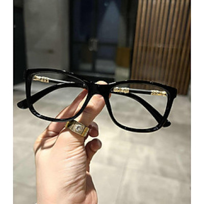 Kính mắt nam nữ dáng unisex vuông bầu gọng nhựa đen cao cấp