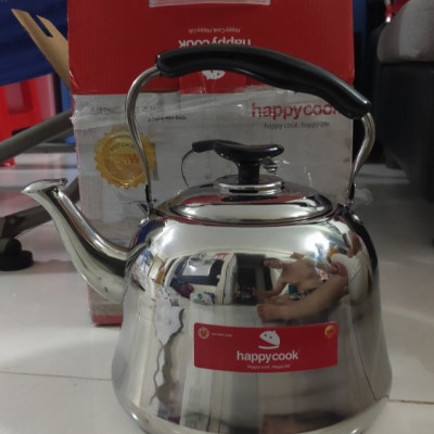 Ấm đun nước inox HappyCook 5L, 3L HGK-300T, HGK-500T, dùng được mọi loại bếp: than, từ, hồng ngoại, gas, cồn...