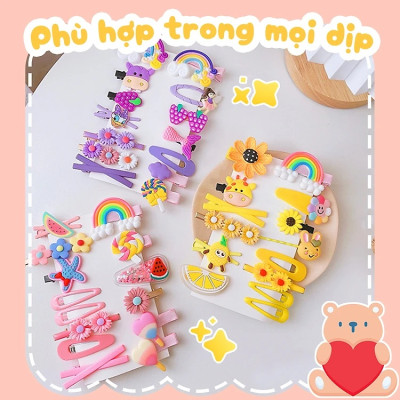 Set 12-14 kẹp tóc cho bé dễ thương nhiều mẫu lựa chọn