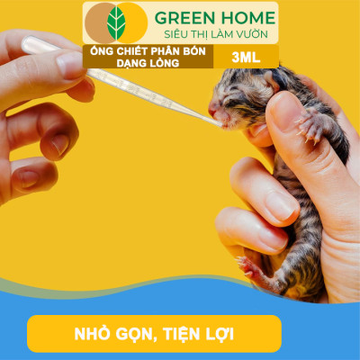 Ống Pipet GreenHome, 3ml, D15cm, Chiết Phân Bón Dạng Nước, Có Vạch Định Lượng, Đa Năng, Tiện Dụng